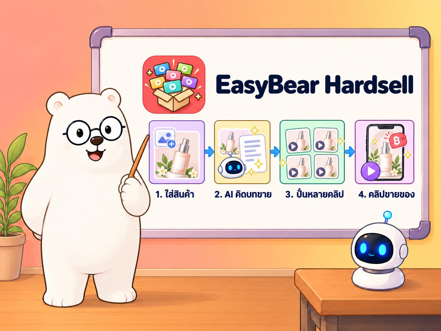 สร้างคลิปขายสินค้าแบบปั่น ด้วยโปรแกรม Eazybear Hardsell