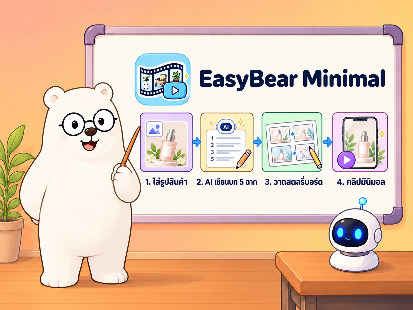 สร้างคลิปขายสินค้าสไตล์มินิมอล ด้วยโปรแกรม Eazybear Minimal