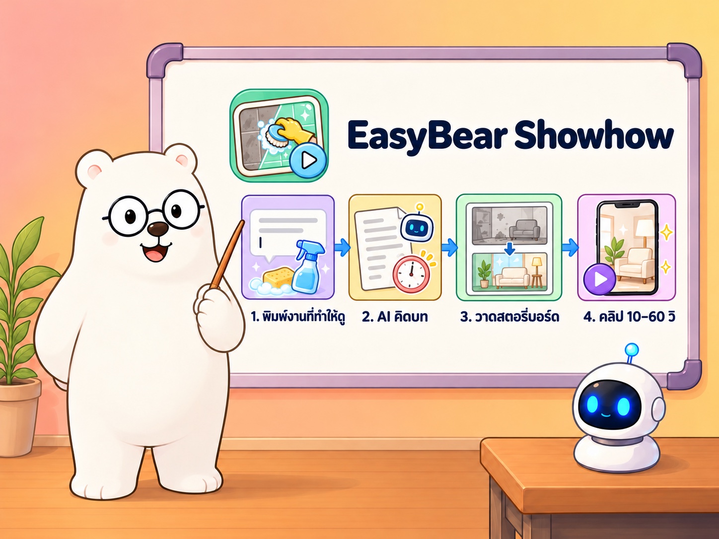 สร้างคลิปใช้งานสินค้า จัดบ้านจัดสวน ด้วยโปรแกรม Eazybear Showhow